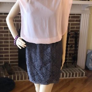 Pink & grey mini dress